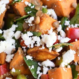 Roasted Sweet Potato Lentil Salad
