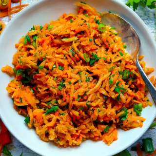 Shredded Carrot Salad with Herbs and Dijon Vinaigrette