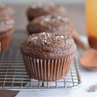 Double Chocolate Salted Caramel Muffins