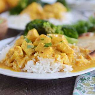 Thai Mango Chicken Red Curry with Coconut Rice {30-Minute Meal}