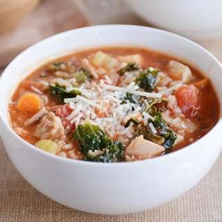 Turkey {or Chicken} and Brown Rice Soup