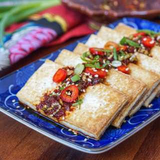 Dubu Buchim (Korean Panfried Tofu with Soy Chili Sauce)