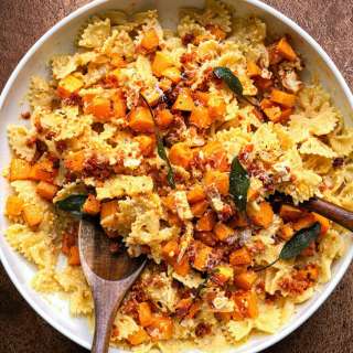 Baked Feta Pasta with Butternut Squash and Chorizo