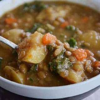 Pressure Cooker Smoky Lentil and Potato Soup