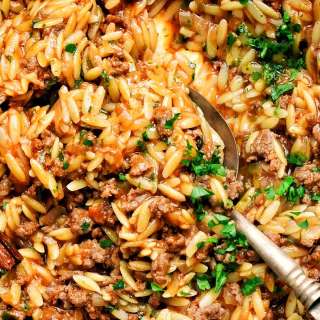 Ground Beef Orzo (Greek Manestra Recipe)