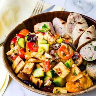 Grilled Sausages and Panzanella