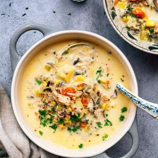 Crockpot Leftover Turkey Soup with Wild Rice