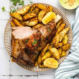 Air Fryer Roast Lamb and Potatoes