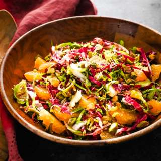 Radicchio Brussels Sprouts Salad with Citrus Maple Dressing