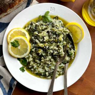 Spanakorizo - Greek Rice With Spinach And Lemon