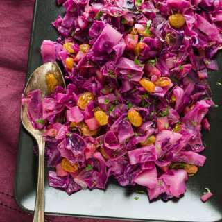 Sweet and Sour Red Cabbage with Apples and Raisins