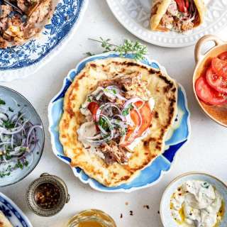 Greek lamb gyros with pita