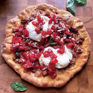 Burrata Eggplant Pizza