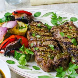 Grilled New York Strips with Chermoula