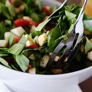 Chopped Spinach and Smoked Gouda Salad with Honey Dijon Vinaigrette