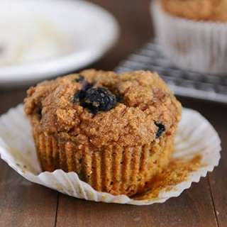 Whole Wheat Pumpkin Blueberry Muffins