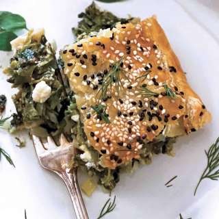 Greek Savory Pie with Greens and Feta - Hortopita