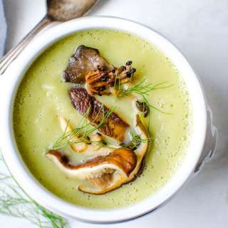 Fennel and Leek Soup with Mushrooms