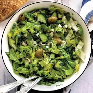 Traditional Greek Lettuce Salad - Maroulosalata