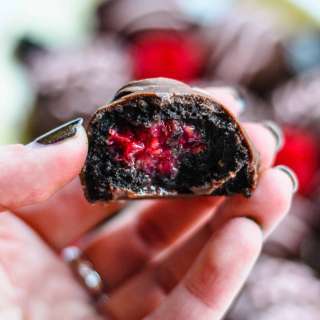Oreo Truffles with Raspberry Filling