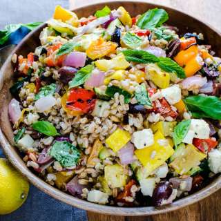 Grilled Vegetables with Feta and Farro