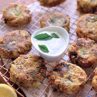 Greek Chickpea Fritters And Tahini Lemon Yogurt Sauce