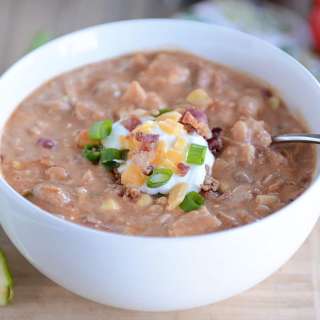 Slow Cooker Jalapeno Popper White Bean Chili