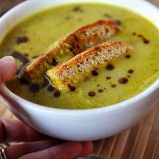 Green Lentil Soup with Curried Brown Butter