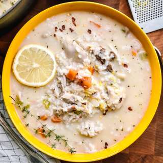Greek Lemon Chicken Soup - Kotosoupa Avgolemono