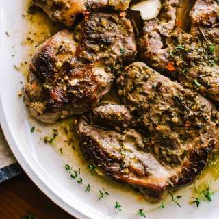 Lemon Oregano Greek Pork Steaks