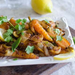 Roasted Spiced Carrots with Pistachios