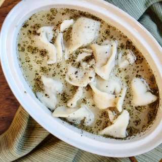 Armenian Mantiabour (Tortellini Soup Flavored with Mint)