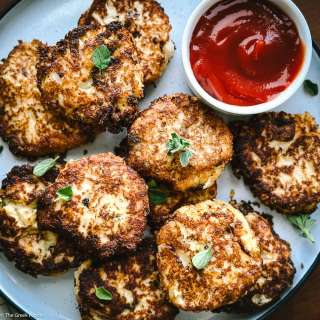 Cauliflower Fritters With Greek Yogurt And Parmesan