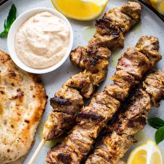 Greek Pork Skewers With Yogurt And Lemon