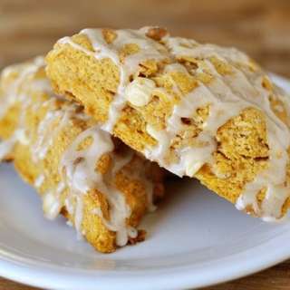 Pumpkin Scones with Ginger Glaze