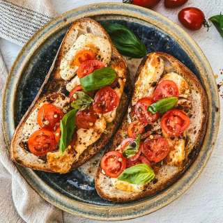 Fried Halloumi And Tomato Toast