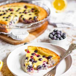 Blueberry Custard Pie (Mustikkapiirakka) from Finland