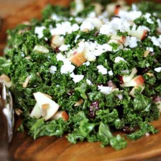 Massaged Kale and Craisin Salad with Feta Cheese