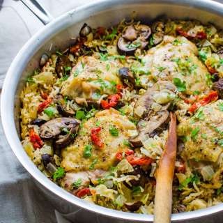 Mediterranean Chicken Thighs and Rice