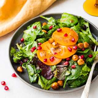 Persimmon Salad with Candied Hazelnuts