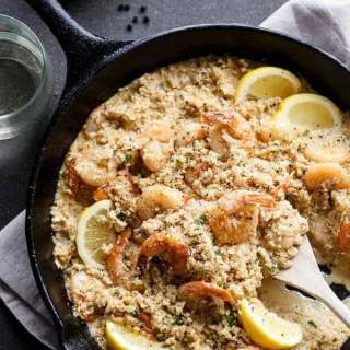 Creamy Garlic Shrimp Cauliflower Rice Risotto
