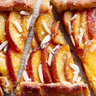 Almond Peach Pie (Galette) + Vanilla Bean Mascarpone Cream