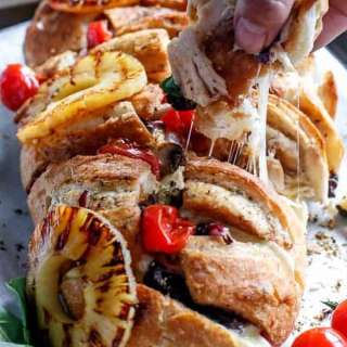 Barbecue Chicken Pizza Stuffed Pull Apart Bread