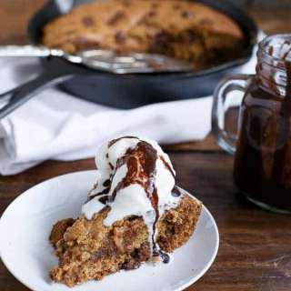 Peanut Butter Choc Chip Deep Dish Skillet Cookie (Low Fat)