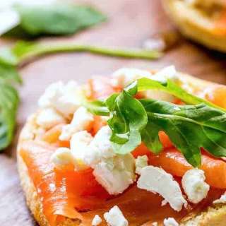 Goats Cheese and Smoked Salmon English Muffin