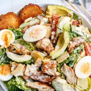 Skinny Chicken and Avocado Caesar Salad