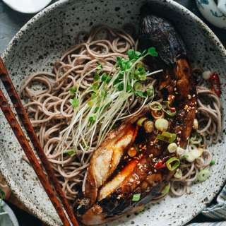 Fire Roasted Eggplant with Garlic Vinegar Sauce
