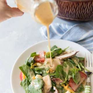 Spinach, Bacon & Egg Salad with Creamy Honey Mustard Dressing