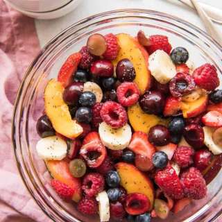Summer Fruit Salad with Honey Lime Poppy Seed Dressing