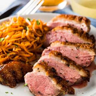 Pan Seared Duck Breast with Persimmon Grapefruit Sauce